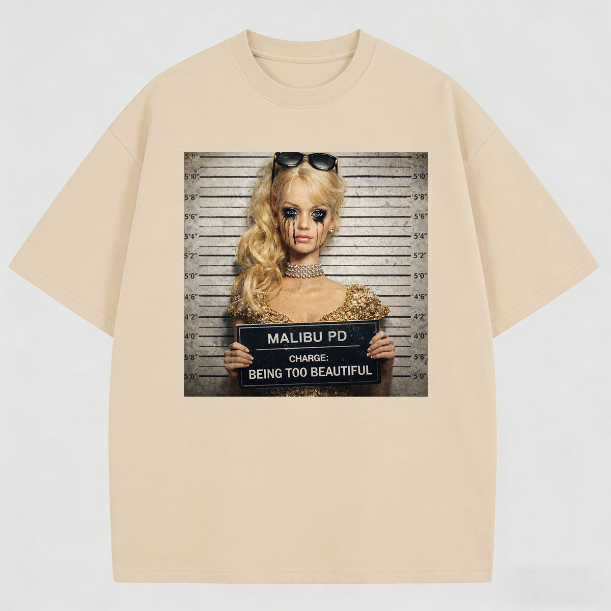 Meme Hand-Held Sign Print Pattern Cotton T-Shirt