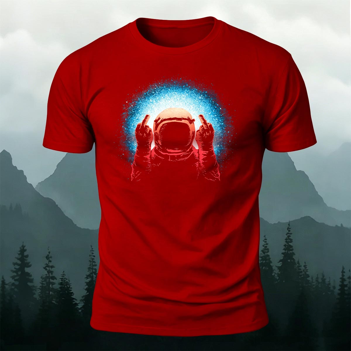 Space Humor Print Casual Premium Cotton T-Shirt