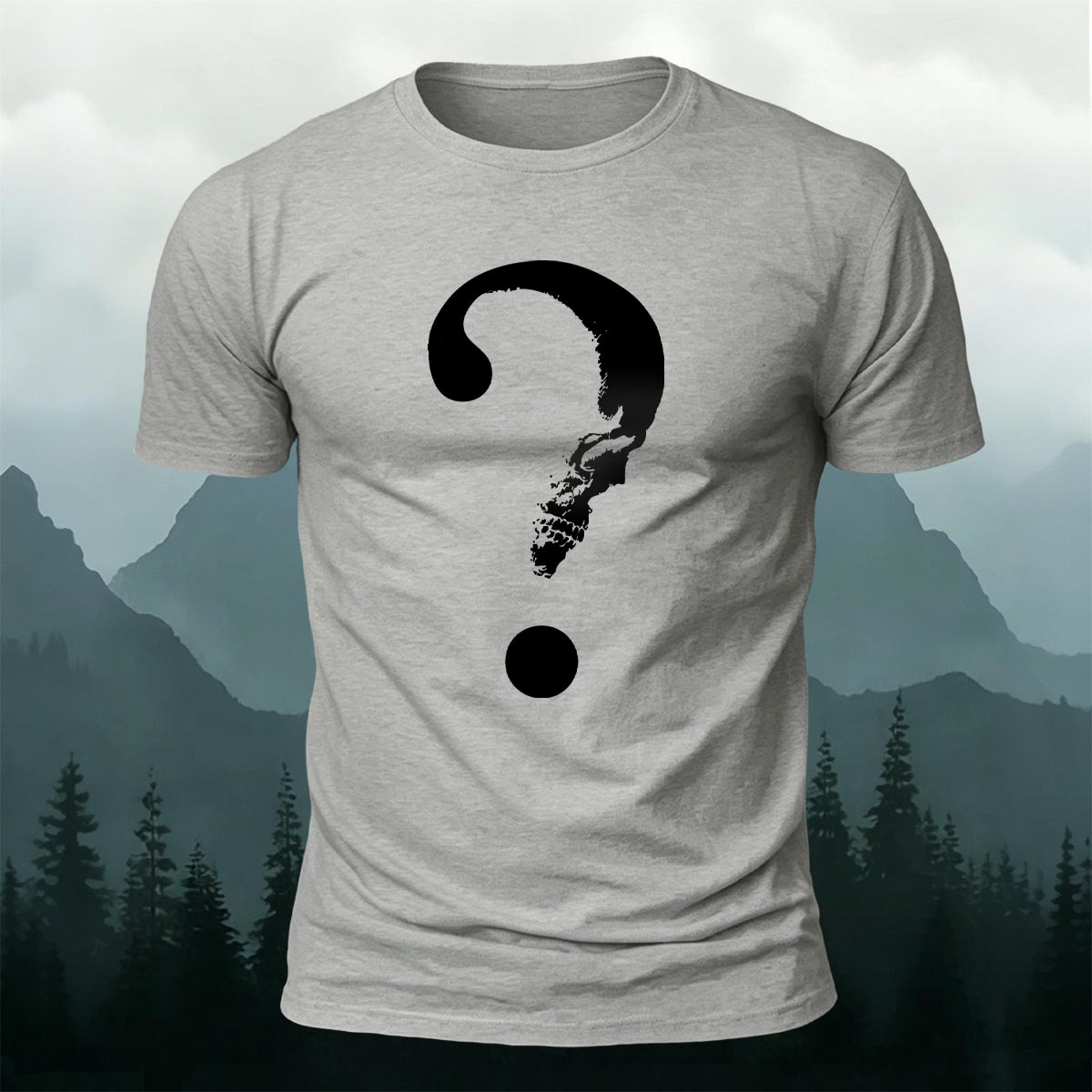 Abstract Question Mark Graphic Minimalist Breathable Tee