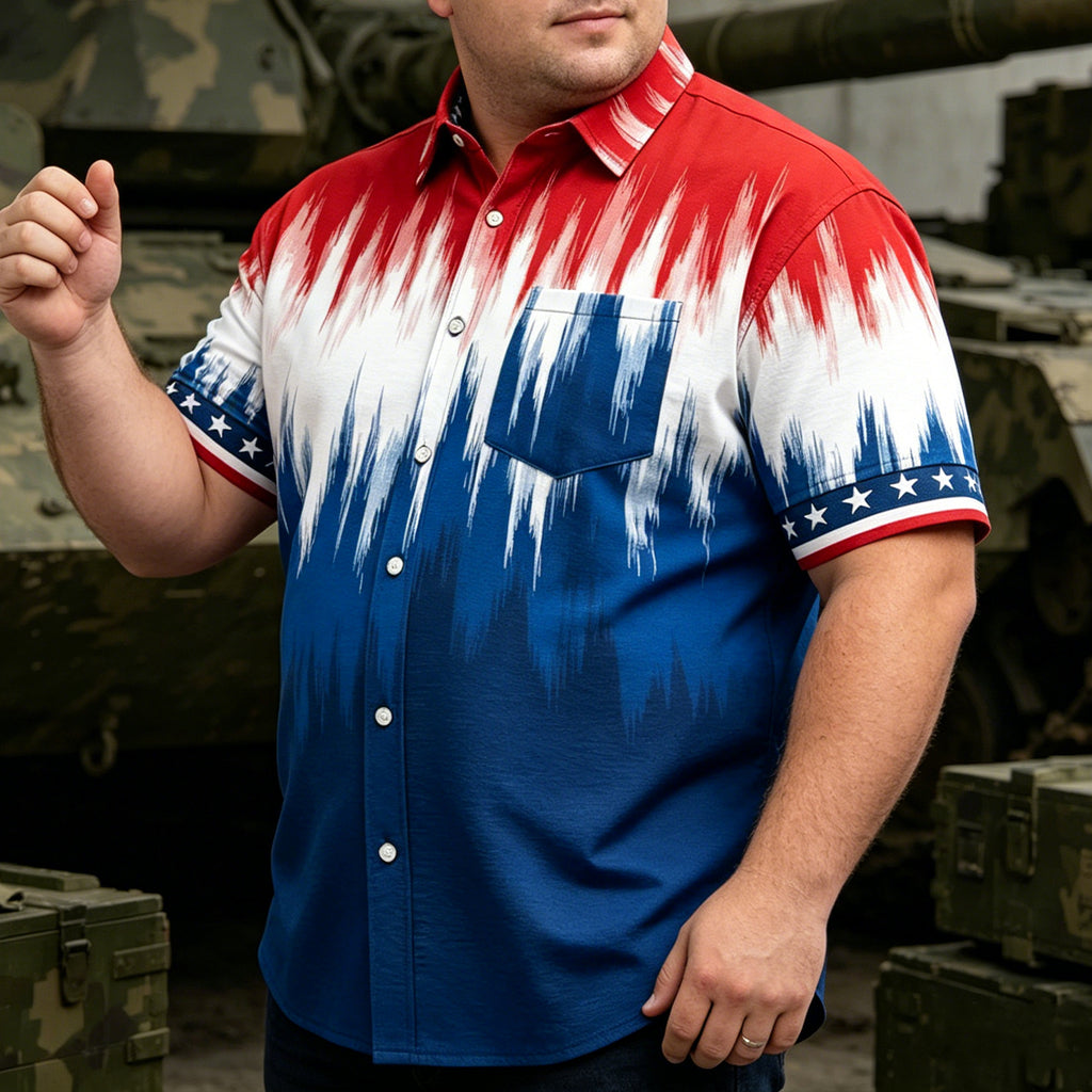 American Retro Minimalist Color-blocked Fashion Shirt