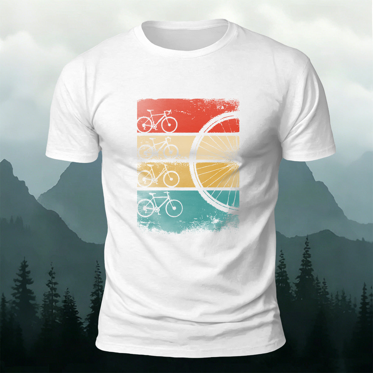 Bicycle Graphic Outdoor Comfortable Breathable T-Shirt White