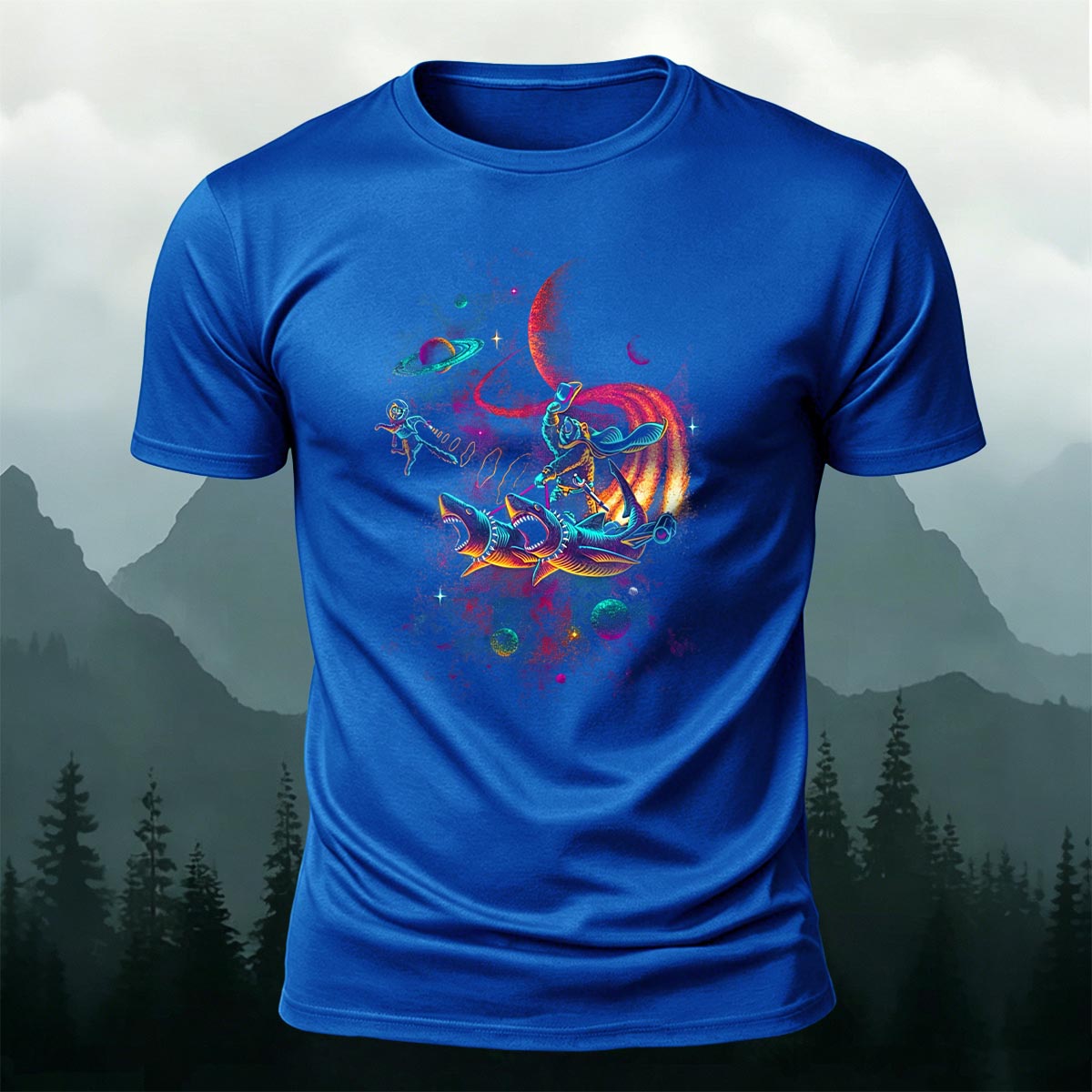 Fun Starry Sky Print Fashionable Breathable T-Shirt