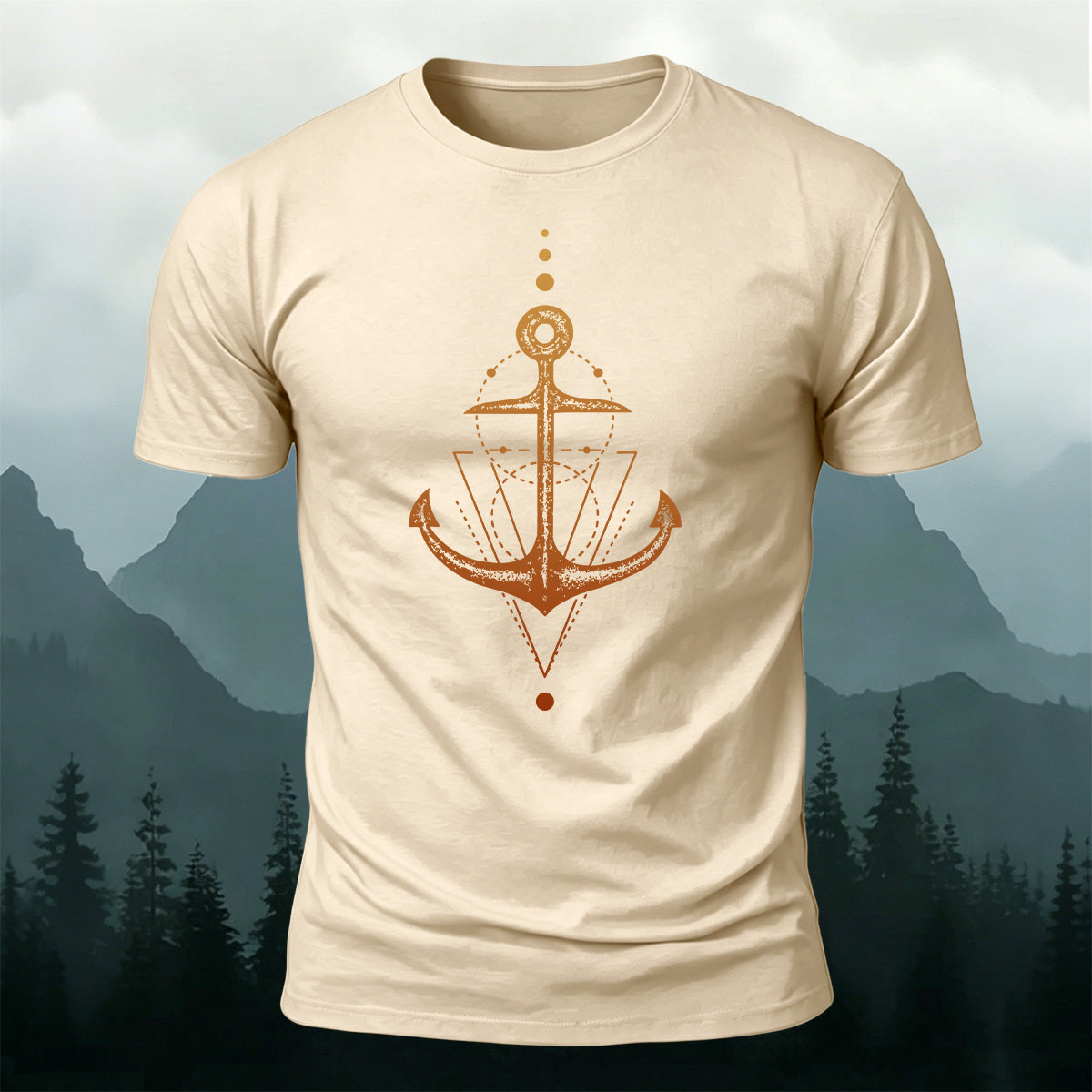 Vintage Nautical Anchor Outdoor Versatile Cotton T-Shirt