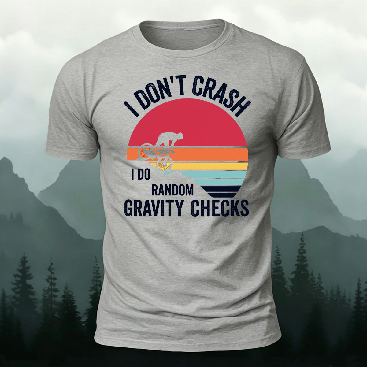 Humorous Cycling Quotes Retro Skin-Friendly T-Shirt Grey