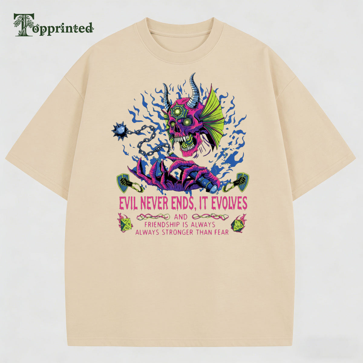 Evil Never Ends Cottonly Casual T-shirt