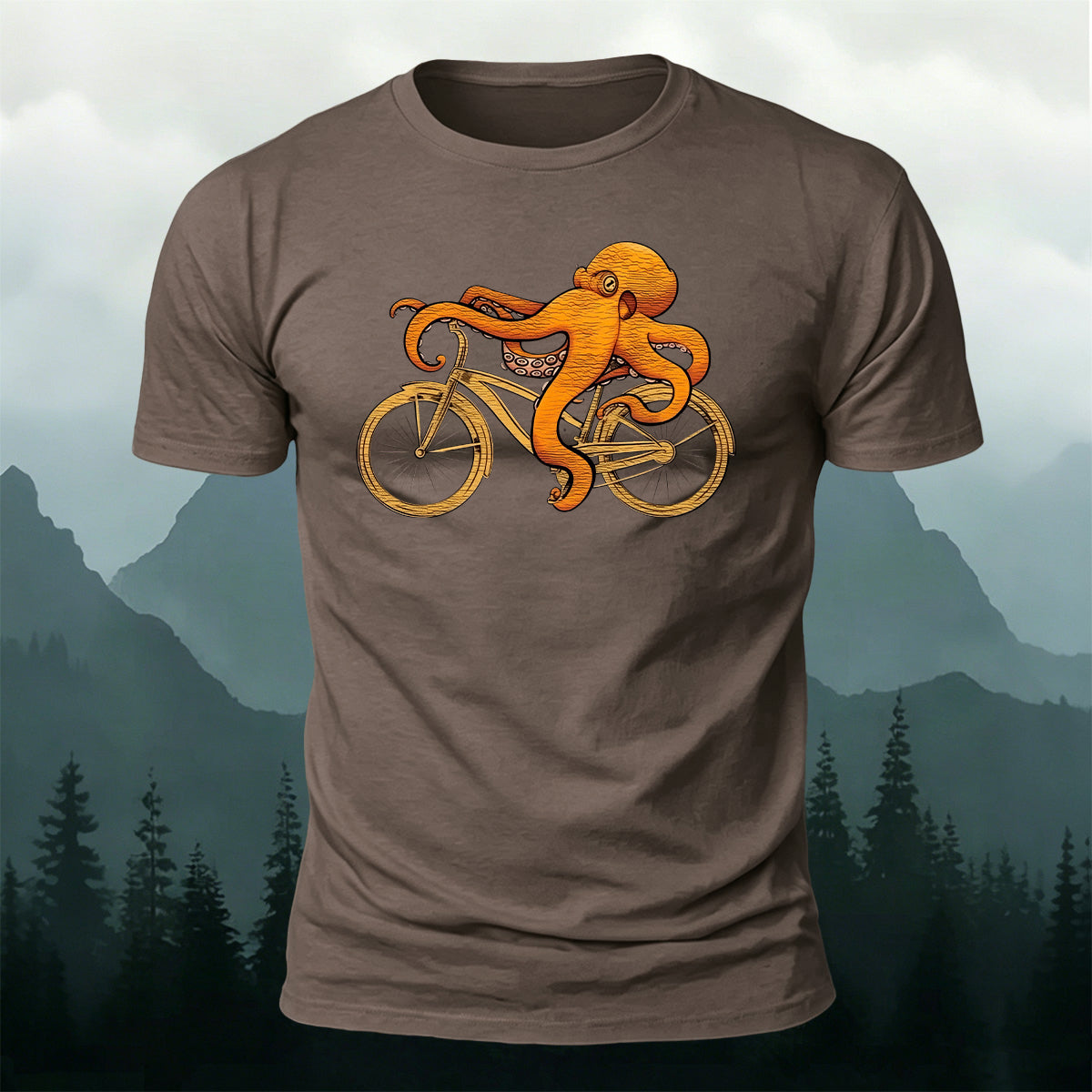 Fun Octopus Natural Casual 100% Cotton T-Shirt