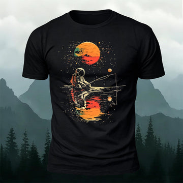 Ride the Moon Casual Cotton T-Shirt Black