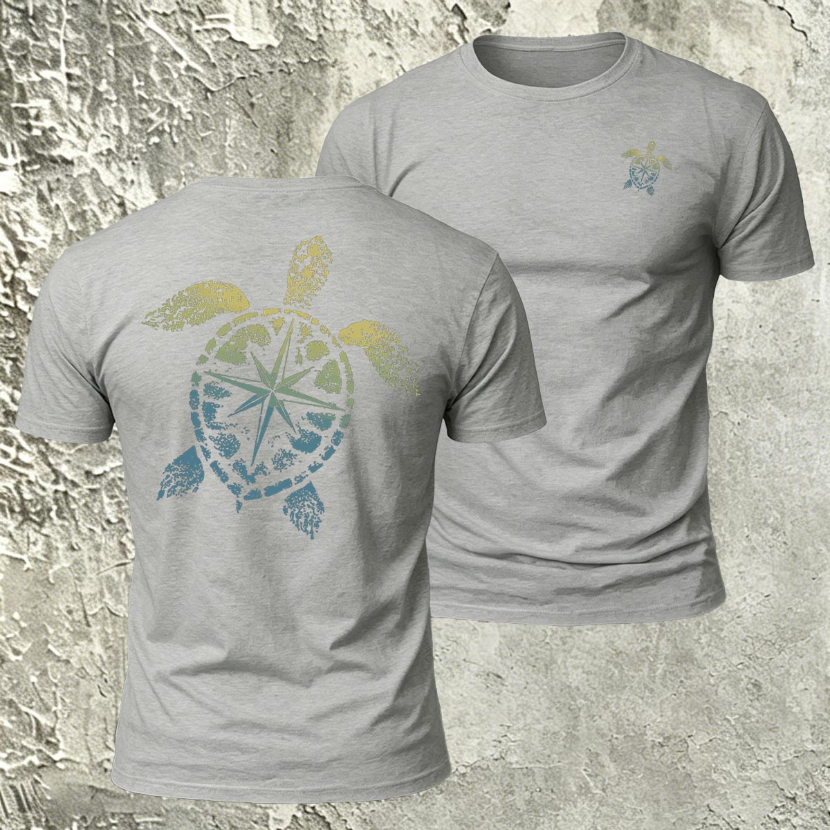 Sea Turtle Pattern Natural Premium Cotton T-Shirt