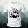 Creative Mountain-Shaped Skull Skin-Friendly T-Shirt White