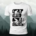 Mountain Bike Print Outdoor Style Soft Cotton T-Shirt White