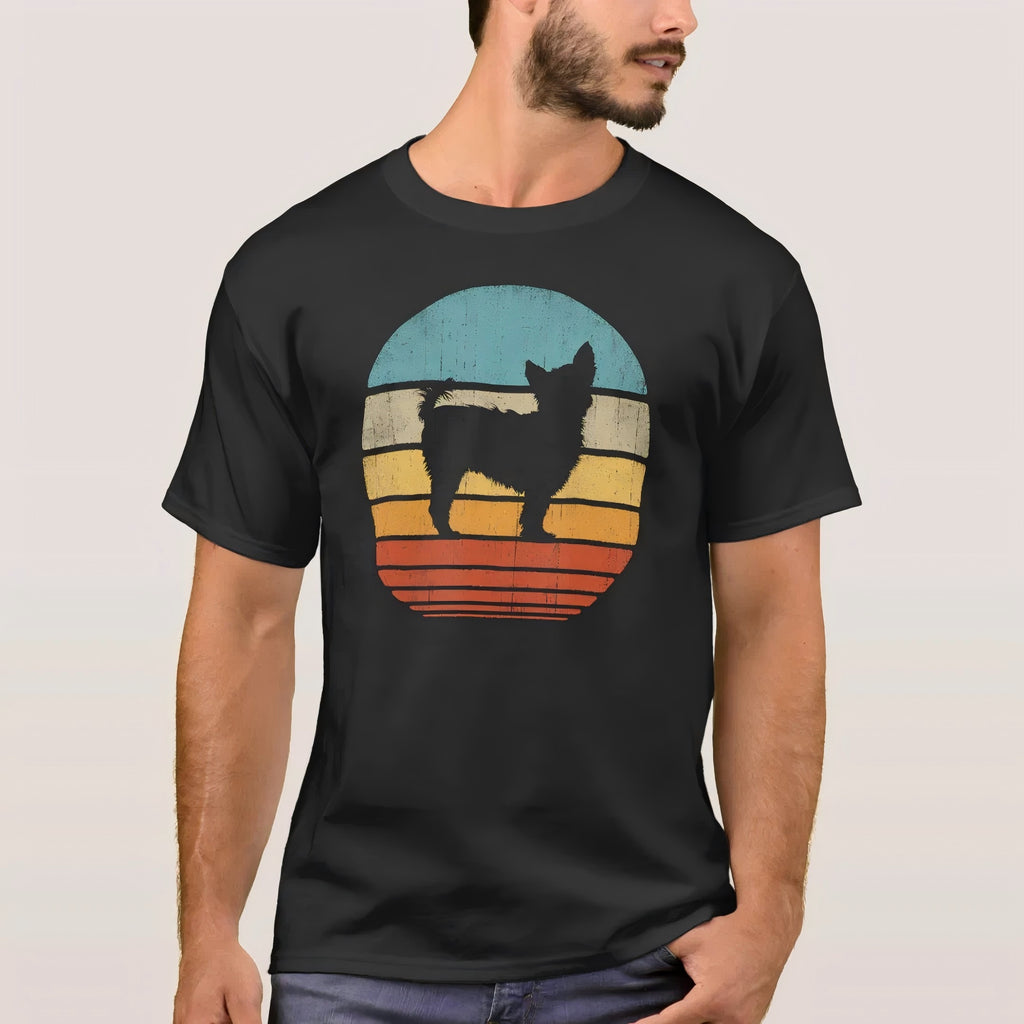 Puppy Back Print Vintage Trendy Cotton T-Shirt