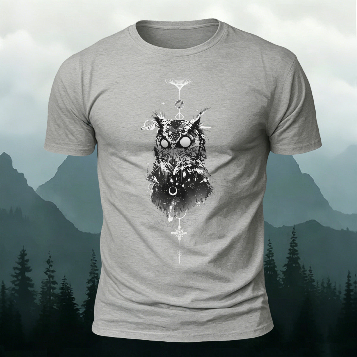 Vintage Owl Fashion Print Casual Cotton T-Shirt