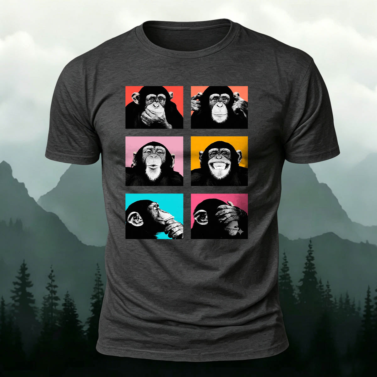 Fun Gorilla Print Casual 100% Cotton T-Shirt