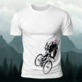 Red-Eyed Handsome Cat Cycling Series Printed Cotton T-Shirt
