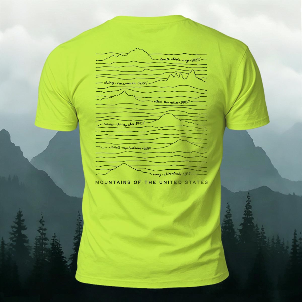 Mountain Print on the Back Relaxed-Fit Cotton T-Shirt