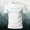 Sunset Line Pattern Minimalist Skin-friendly Casual T-Shirt White