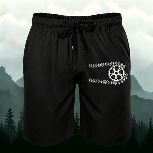 Cycling Chain Pattern Casual Breathable Shorts