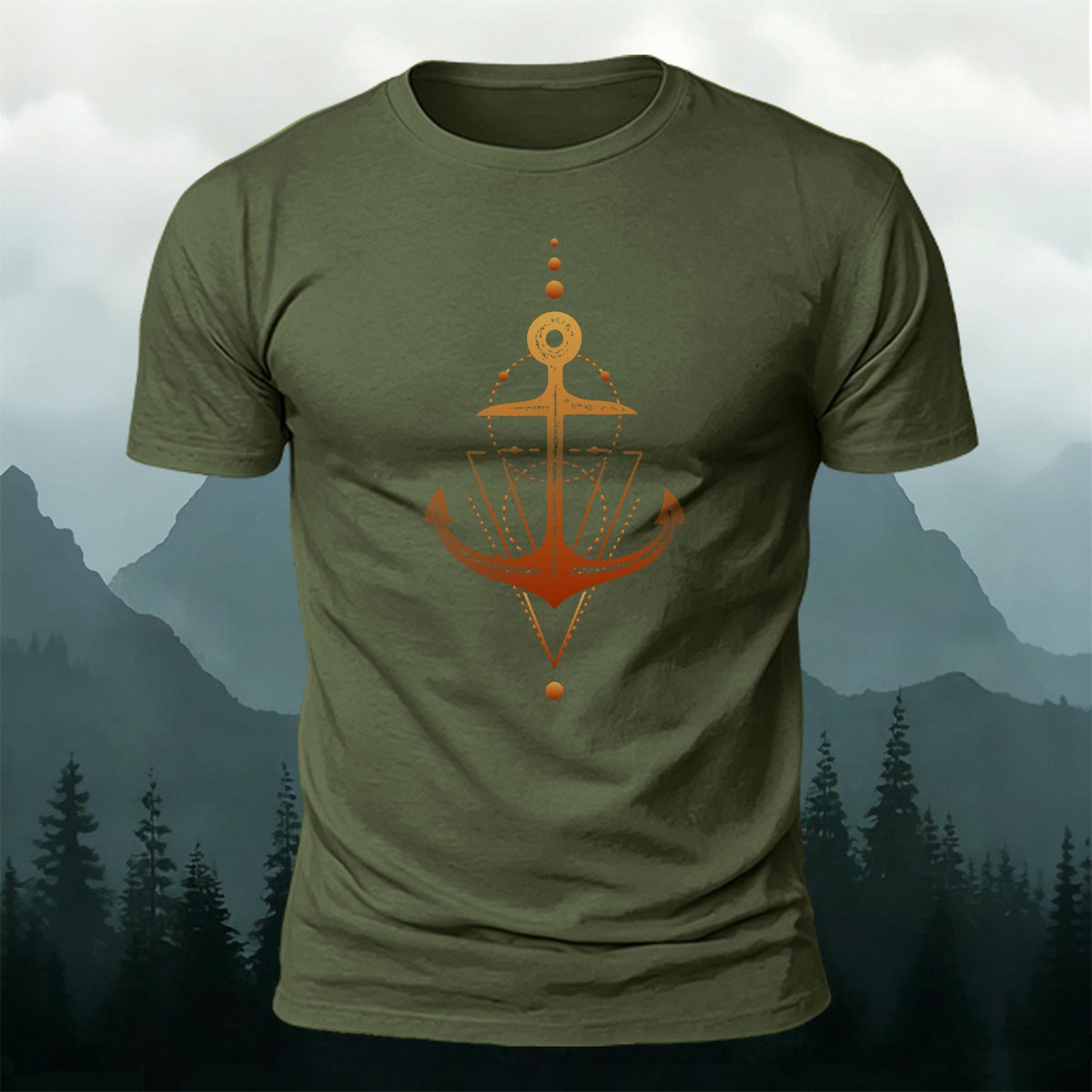 Geometric Nautical Graphic Soft Skin-friendly Tee