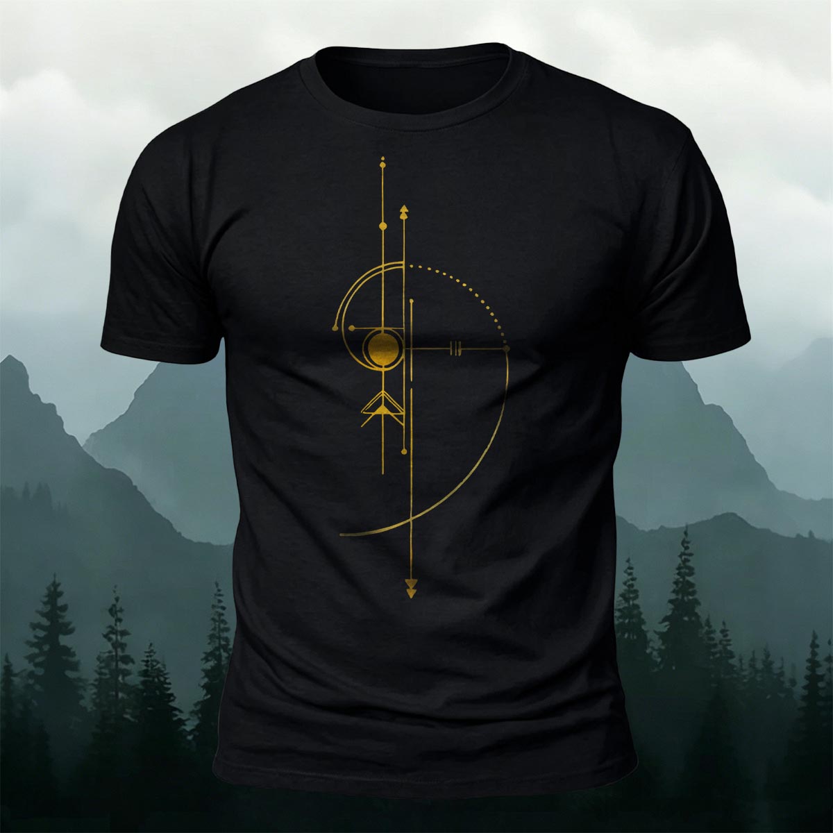 Abstract Geometric Line Casual Breathable Tee