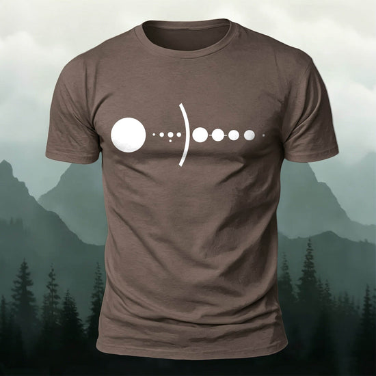Solar System Silhouette Print  Casual  Cotton T-Shirt CO
