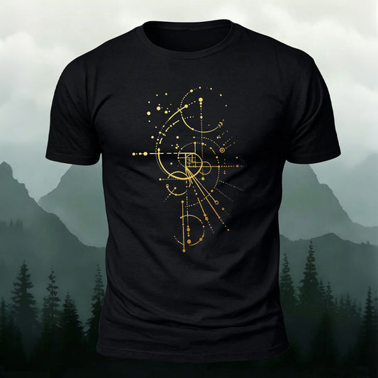 Geometric Line Graphics Pattern Skin-friendly T-Shirt