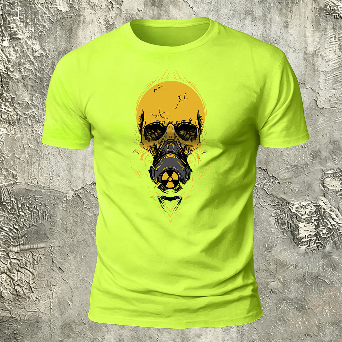 Gas Mask Skull Print Cotton Crew Neck T-Shirt NG