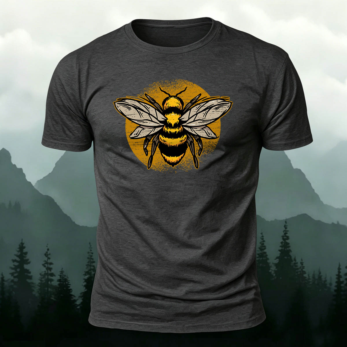 Cartoon Fly Print Casual Cotton T-Shirt