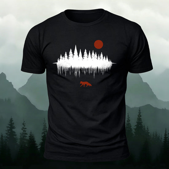Forest Reflection Natural Leisure Premium Cotton T-Shirt Black