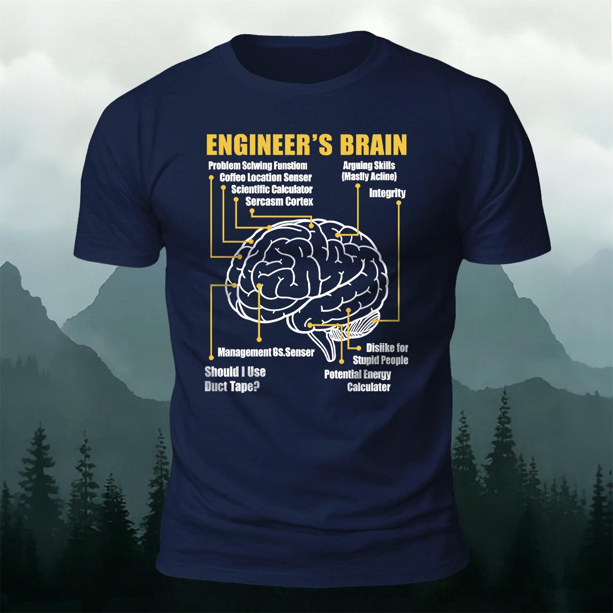 Fun Brain Graphic Casual 100% Cotton T-Shirt