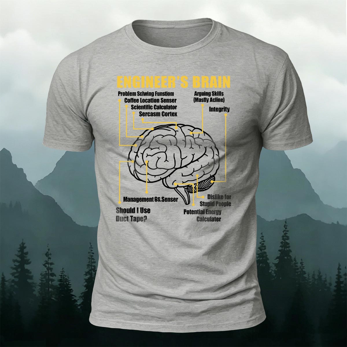 Fun Brain Graphic Casual 100% Cotton T-Shirt