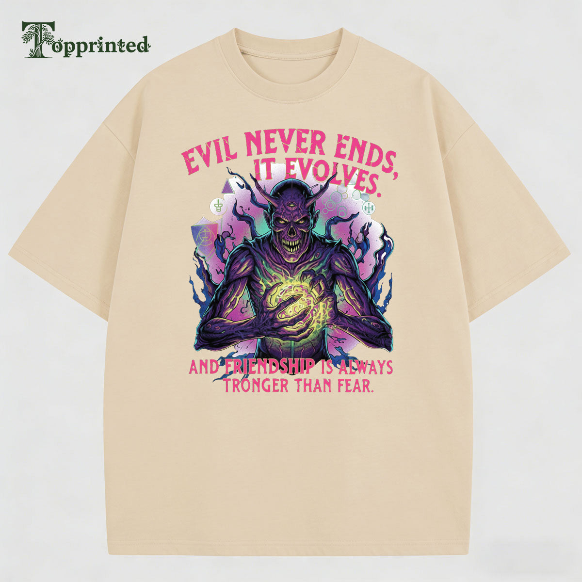 Evil Never Ends Stranger Things Casual T-shirt
