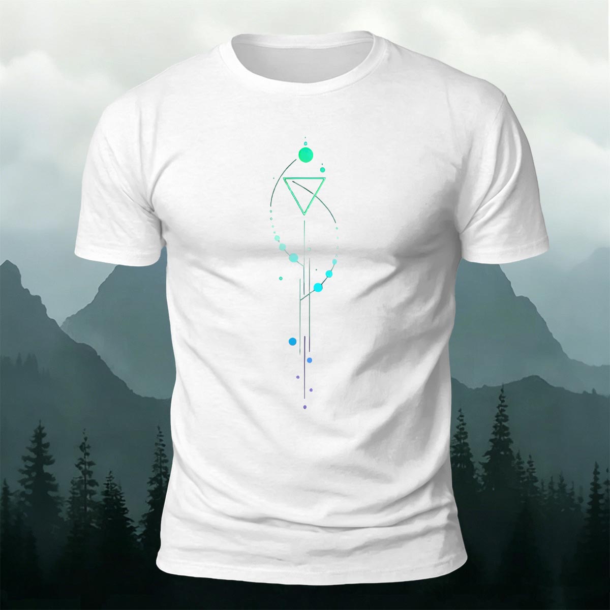 Dreamy Geometric Print Casual Cotton T-Shirt