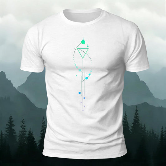 Dreamy Geometric Print Casual Cotton T-Shirt