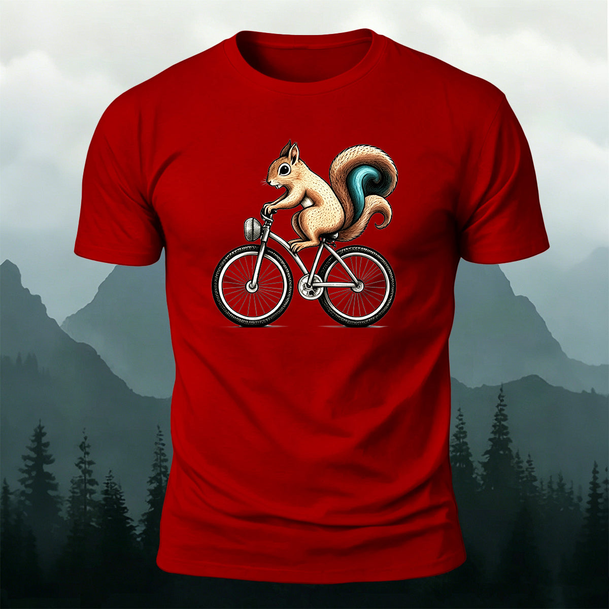 Musical Instruments and Hearts Fun Print Cotton T-Shirt Red
