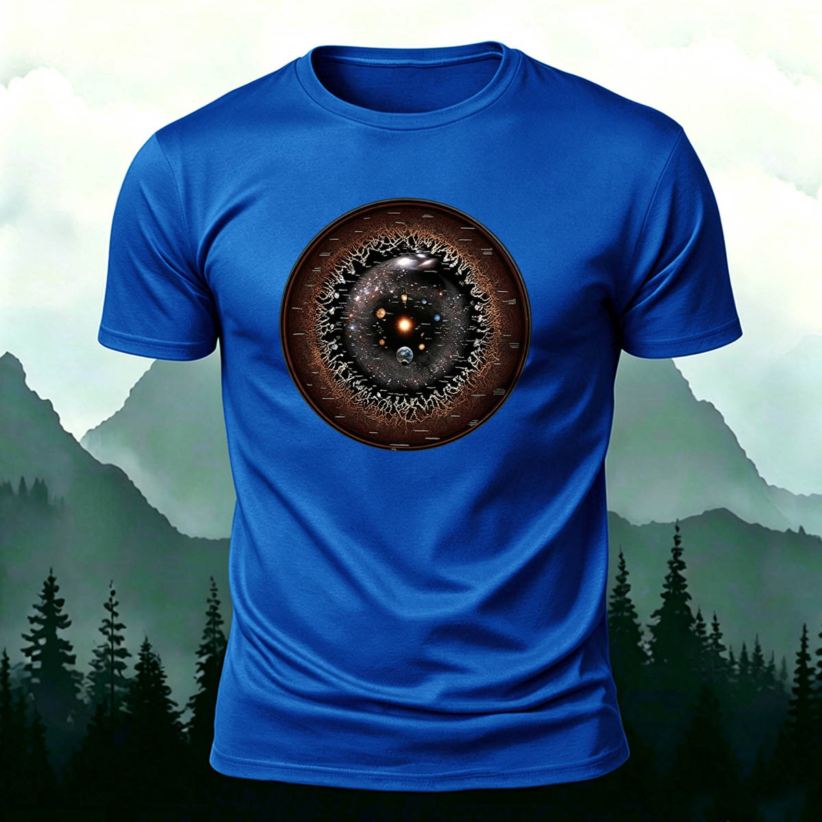 Galaxy Eye Creative Print Casual 100% Cotton T-Shirt