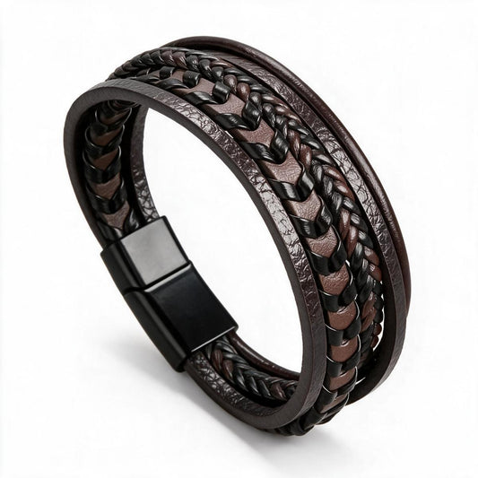 Braided Multi‑Layer Leather Men Bracelet