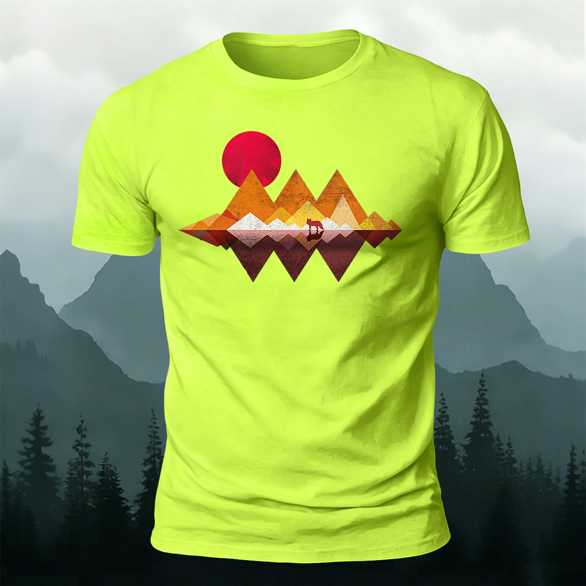 Geometric Mountain Minimalist Natural Breathable T-Shirt