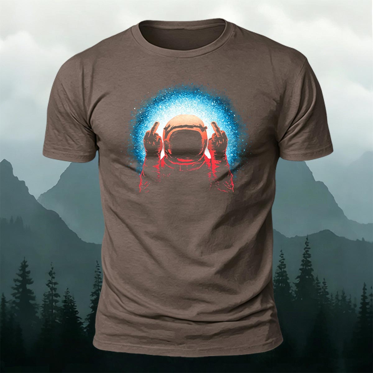 Space Humor Print Casual Premium Cotton T-Shirt