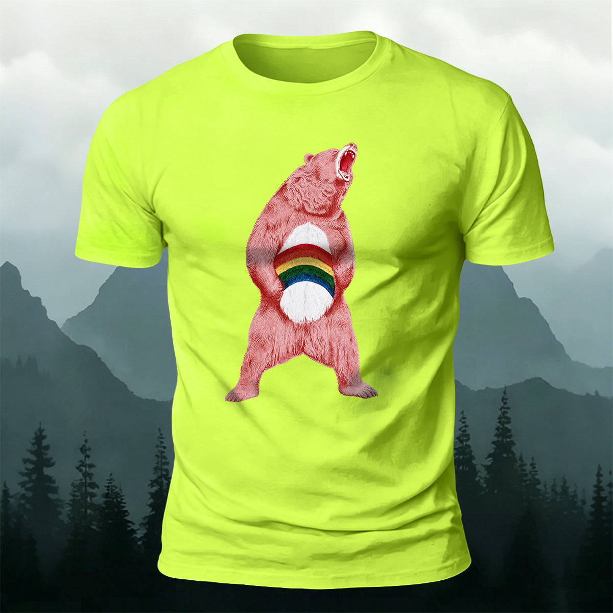 Angry Brown Bear Print Versatile Outdoor T-Shirt