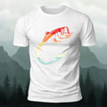 Colorful Hook Print Breathable Material Casual T-Shirt White