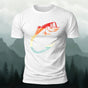 Colorful Hook Print Breathable Material Casual T-Shirt