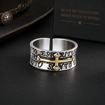 Stainless Steel Cross Letter Open Ring