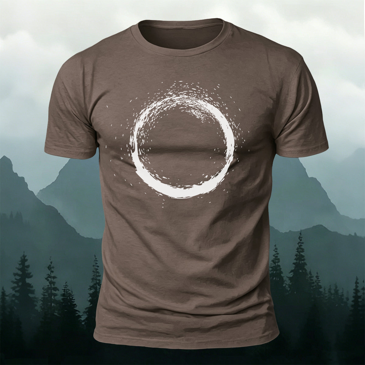Artistic Zen-Inspired Print Casual Cotton T-Shirt