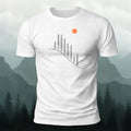 Minimalist Landscape Pattern Comfortable Premium Cotton T-shirt White