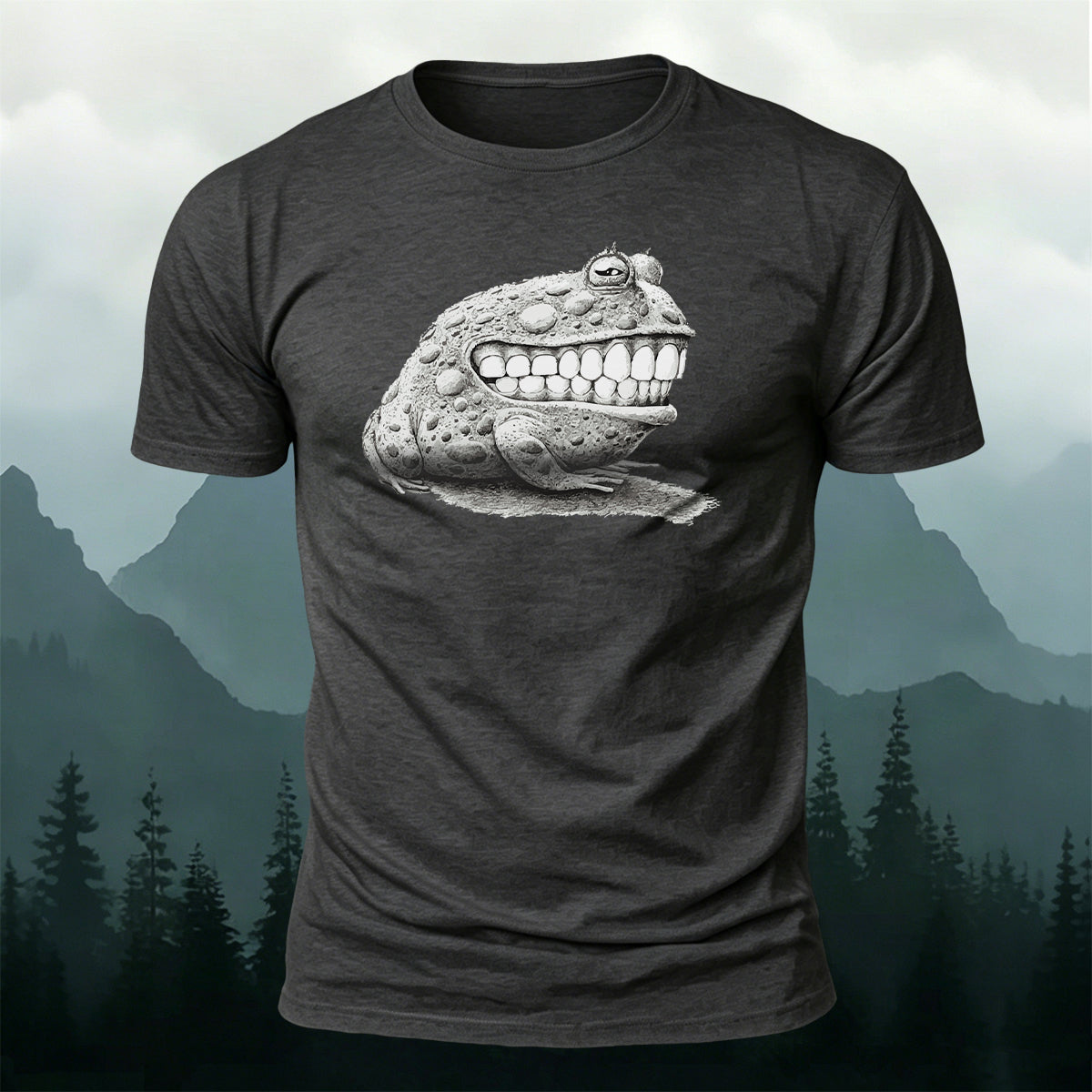 Fun Frog DesignCasual 100% Cotton T-Shirt Dark Grey