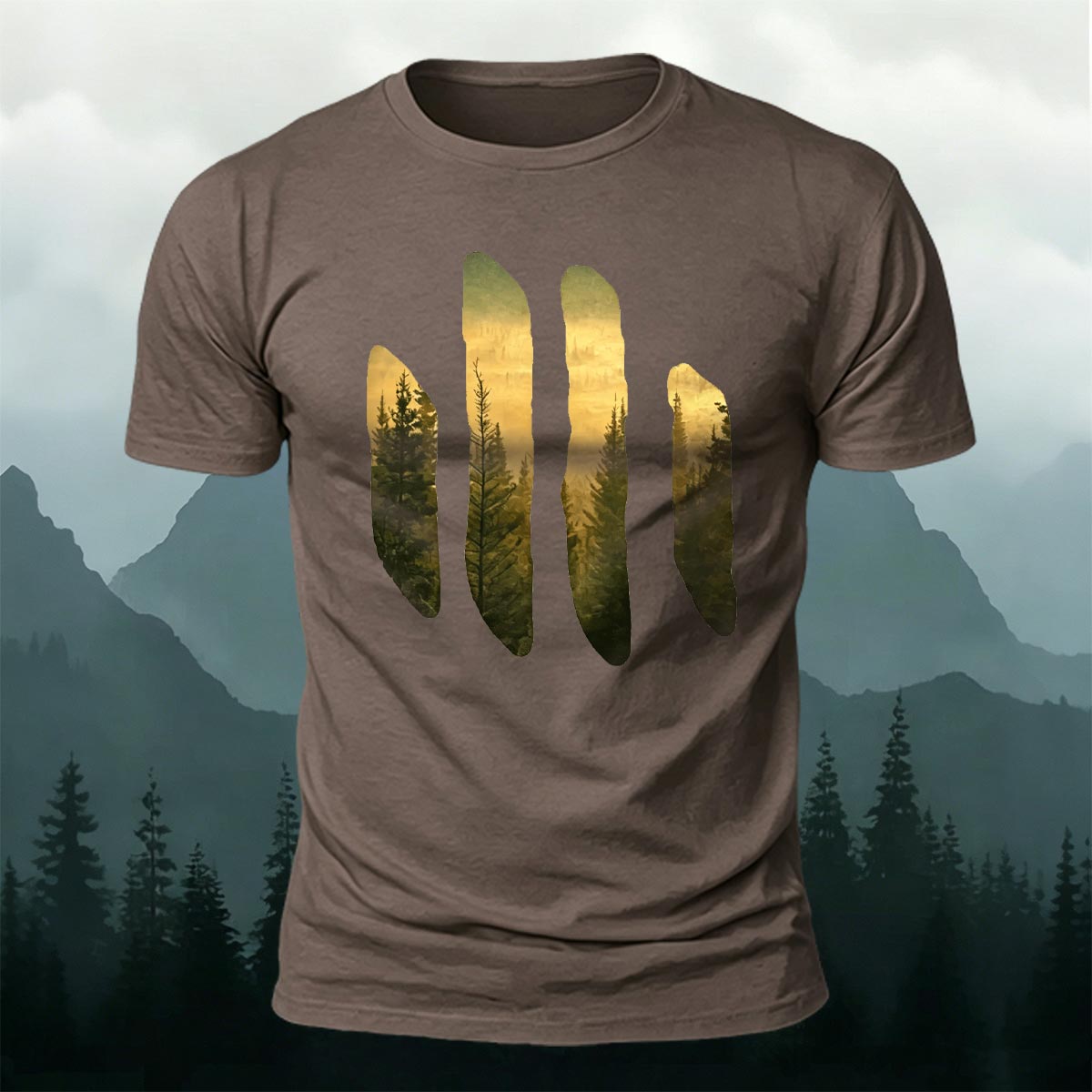 Beautiful Scenery Pattern Retro Casual Cotton T-Shirt