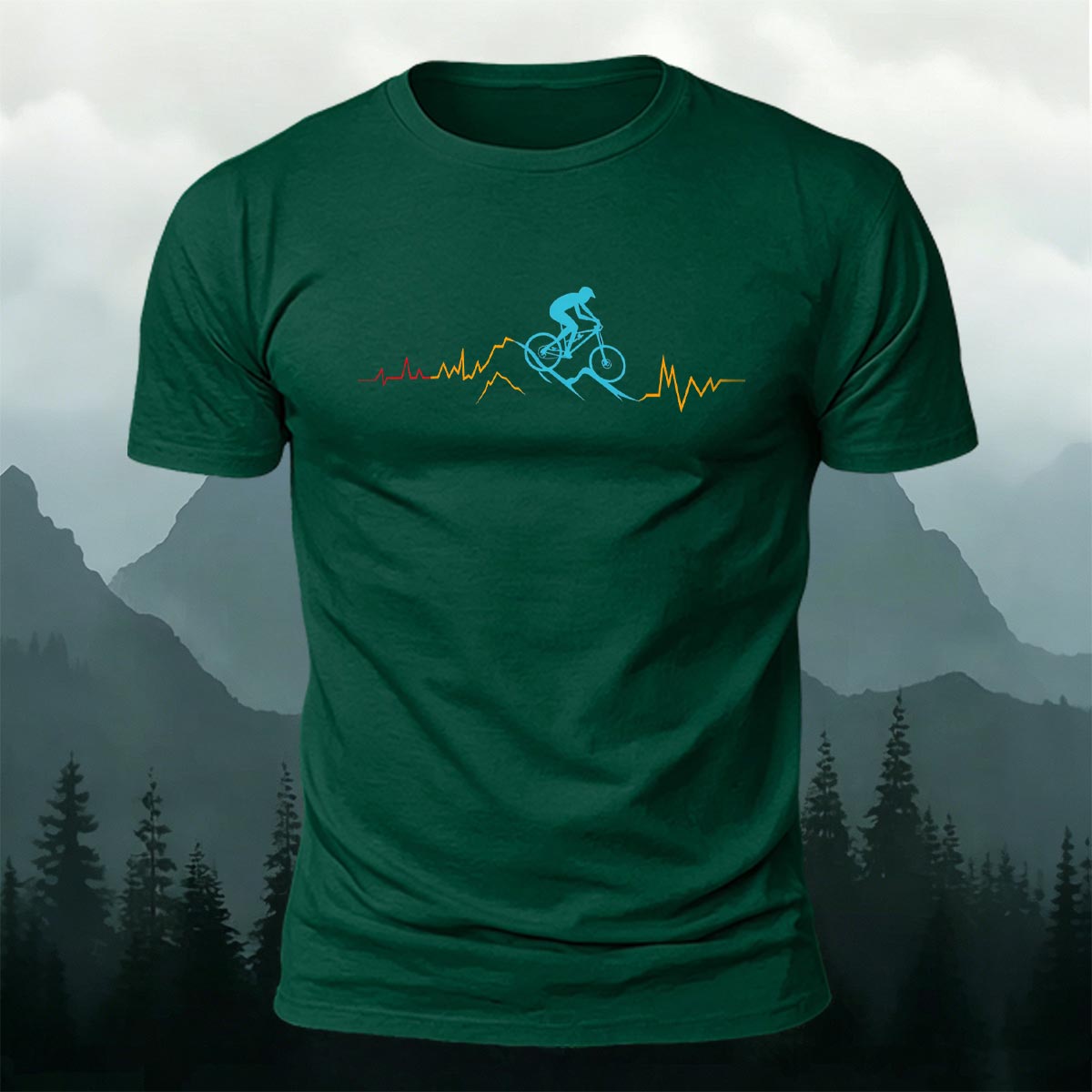 Cycling Line Pattern Skin-friendly Cotton T-Shirt