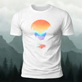 Sunset Scenery Printed Natural Style Skin-friendly T-Shirt White