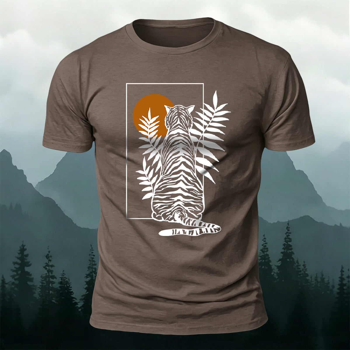 Animal Silhouette Print Casual Skin-Friendly T-Shirt