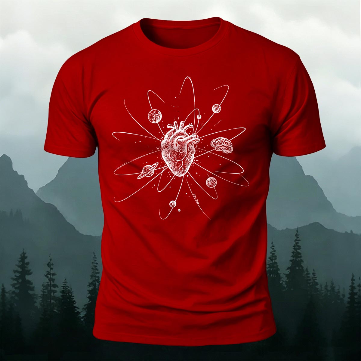 Fun Heart-Printed Casual Cotton T-Shirt